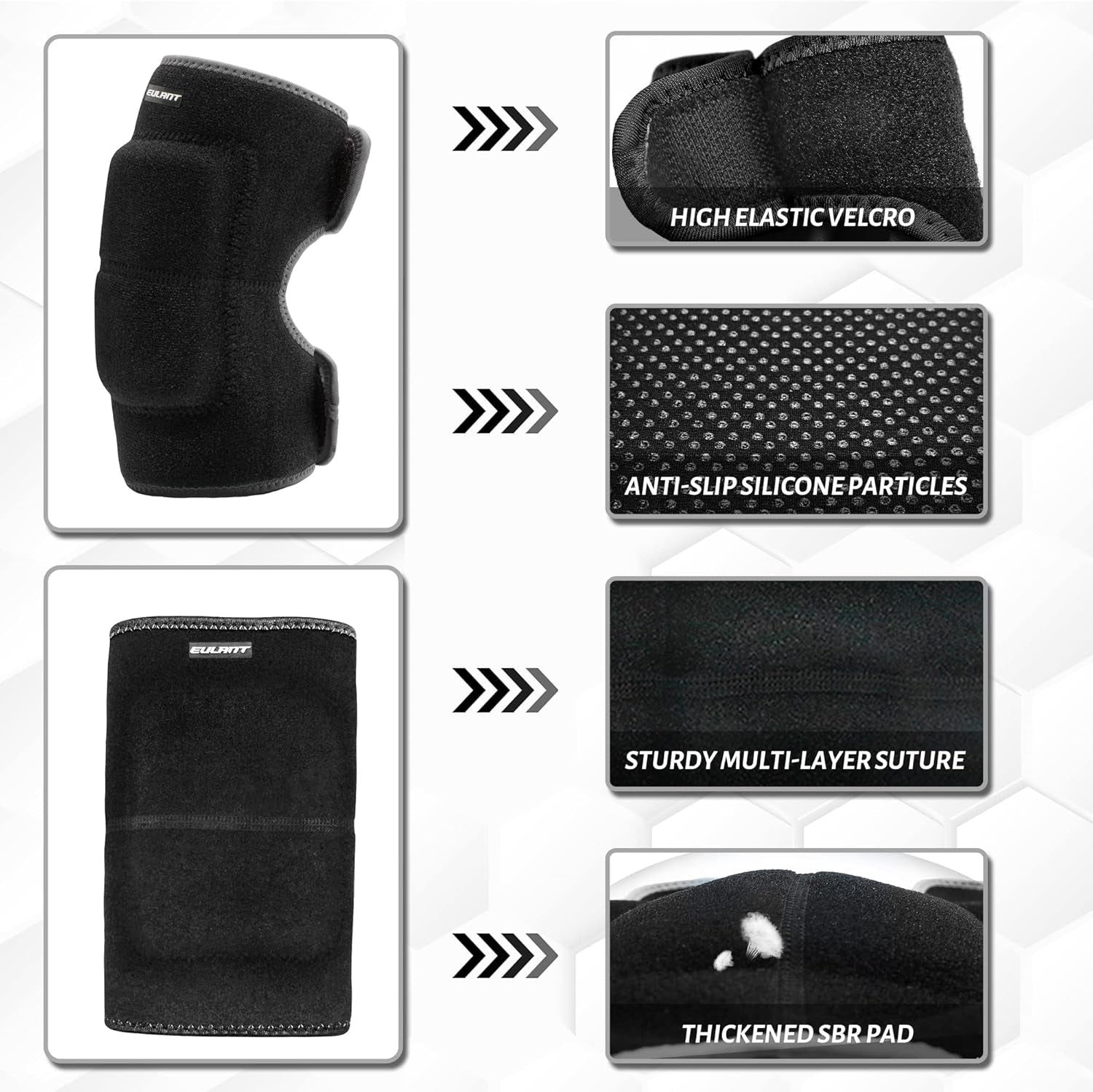 Adjustable Kids Knee Pads with Thickened SBR Cushioning - Non-Slip Protection for Volleyball, Cycling, Dancing, Soccer, and Hockey