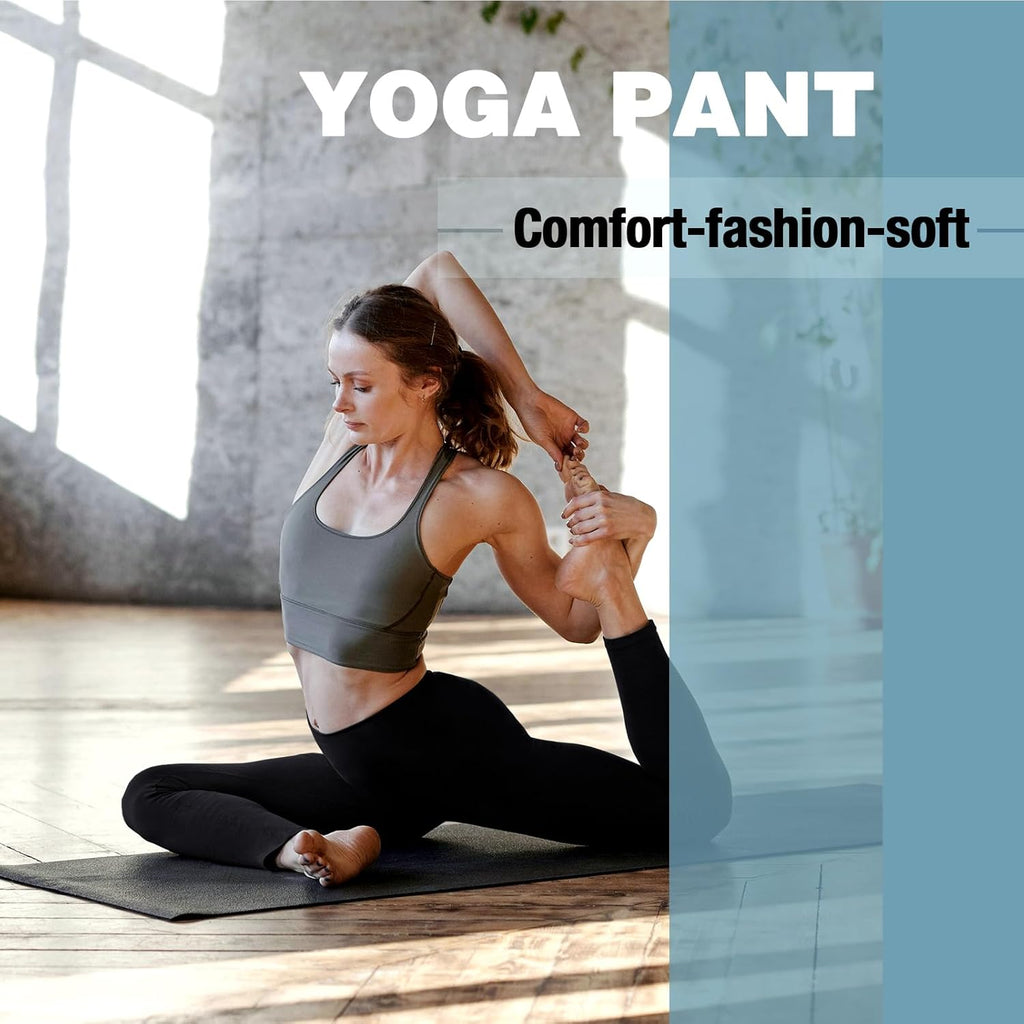 High Waisted Leggings with Pockets Women, Full Length Capri Buttery Soft Stretchy Yoga Pants