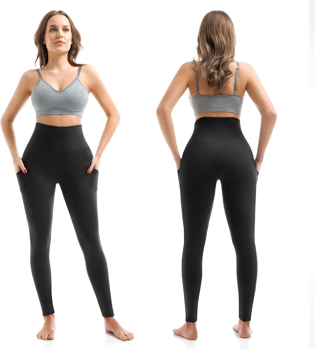 High Waisted Leggings with Pockets Women, Full Length Capri Buttery Soft Stretchy Yoga Pants