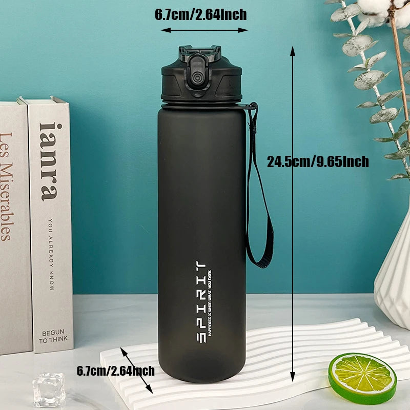750Ml Water Bottle with Straw Time Marker Large Capacity Motivational Plastic Water Jug for Gym Travel Outdoor Sports Reusable