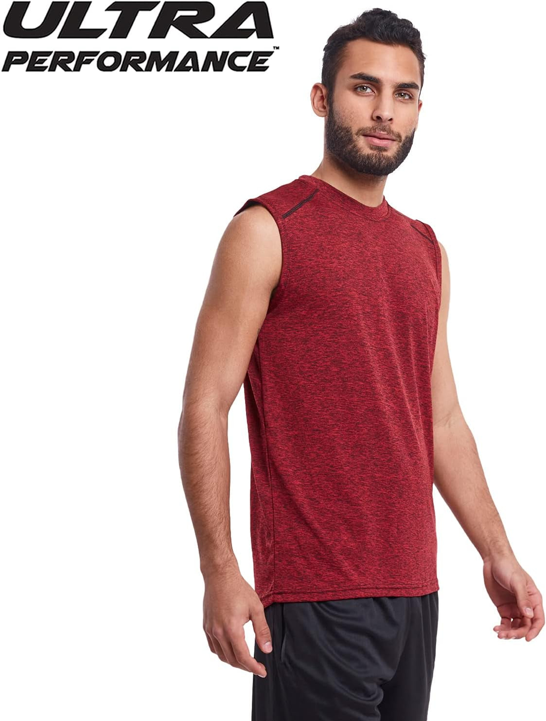 5 Pack Mens Dri Fit Sleeveless Muscle T Shirts Gym Workout Shirts for Men Pack