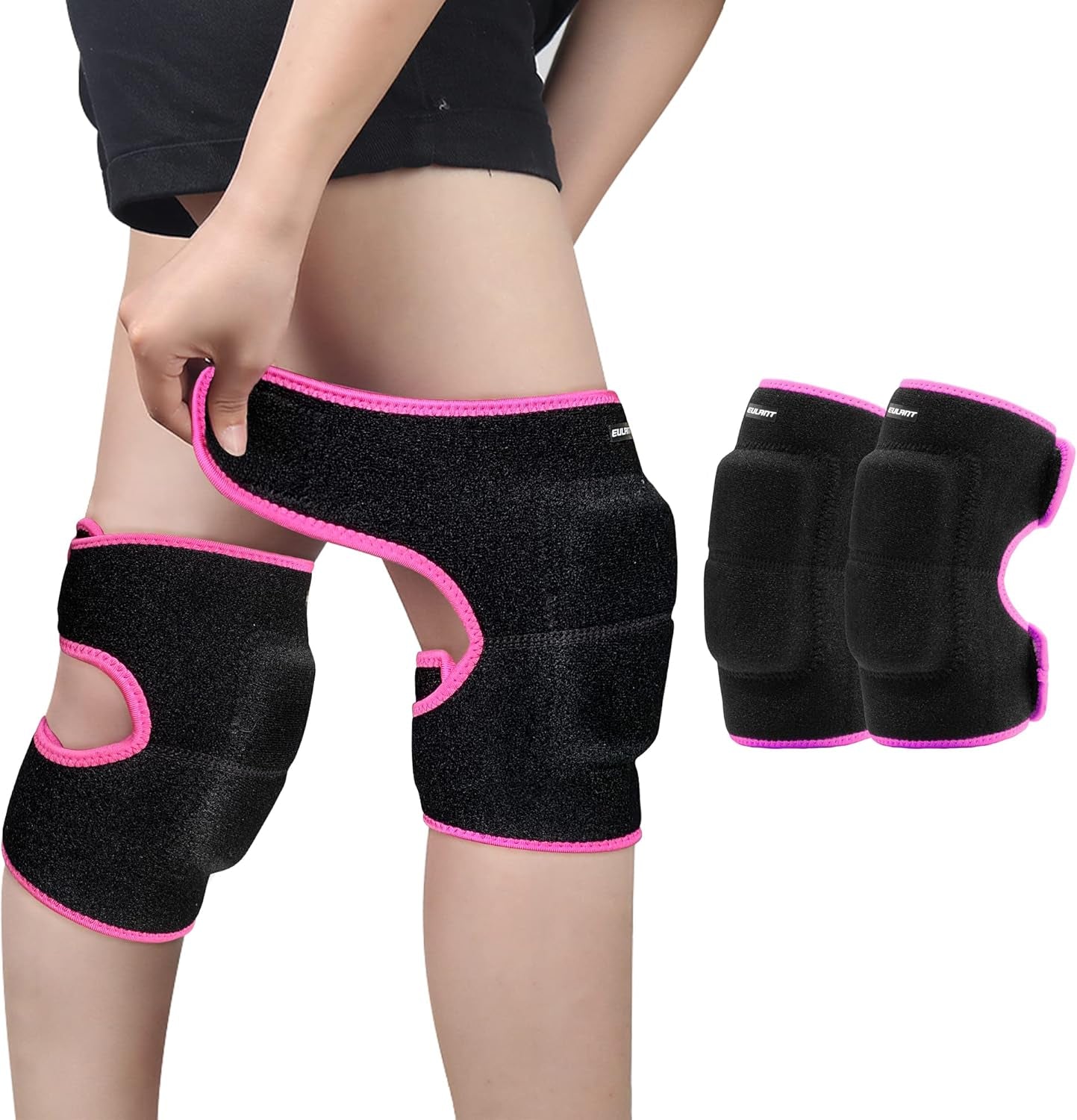 Adjustable Kids Knee Pads with Thickened SBR Cushioning - Non-Slip Protection for Volleyball, Cycling, Dancing, Soccer, and Hockey
