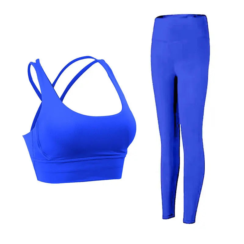 2 Piece Yoga Clothes Women'S Tracksuit Athletic Wear Pilates Fitness Suit Gym Workout Push up Clothes Sports Bra Leggings Suit
