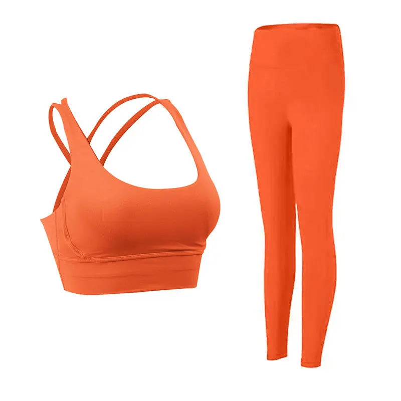 2 Piece Yoga Clothes Women'S Tracksuit Athletic Wear Pilates Fitness Suit Gym Workout Push up Clothes Sports Bra Leggings Suit