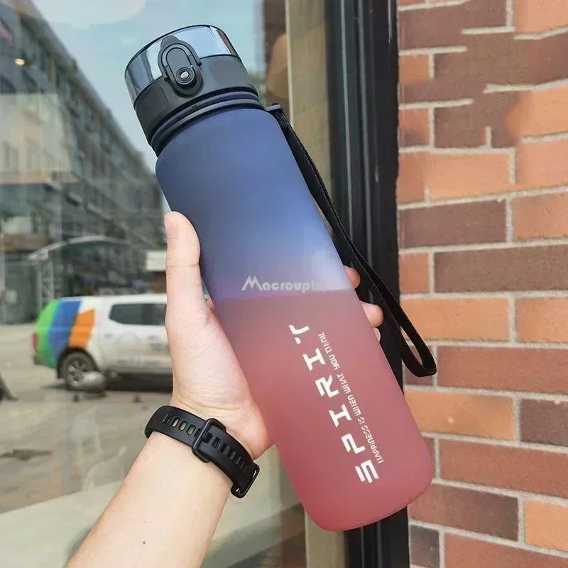 0.5/1 Liter Large Capacity Sports Water Bottle Leak Proof Colorful Plastic Cup Drinking Outdoor Travel Portable Gym Fitness Jugs