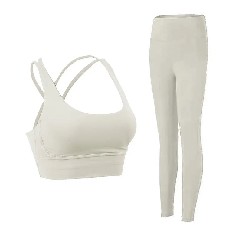 2 Piece Yoga Clothes Women'S Tracksuit Athletic Wear Pilates Fitness Suit Gym Workout Push up Clothes Sports Bra Leggings Suit