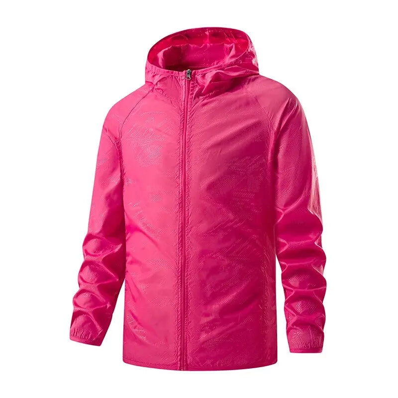 Men Women Waterproof Hiking Jackets Sun Protection Windbreaker Camping Climbing Outdoor Rain Coat Unisex Portable Clothes