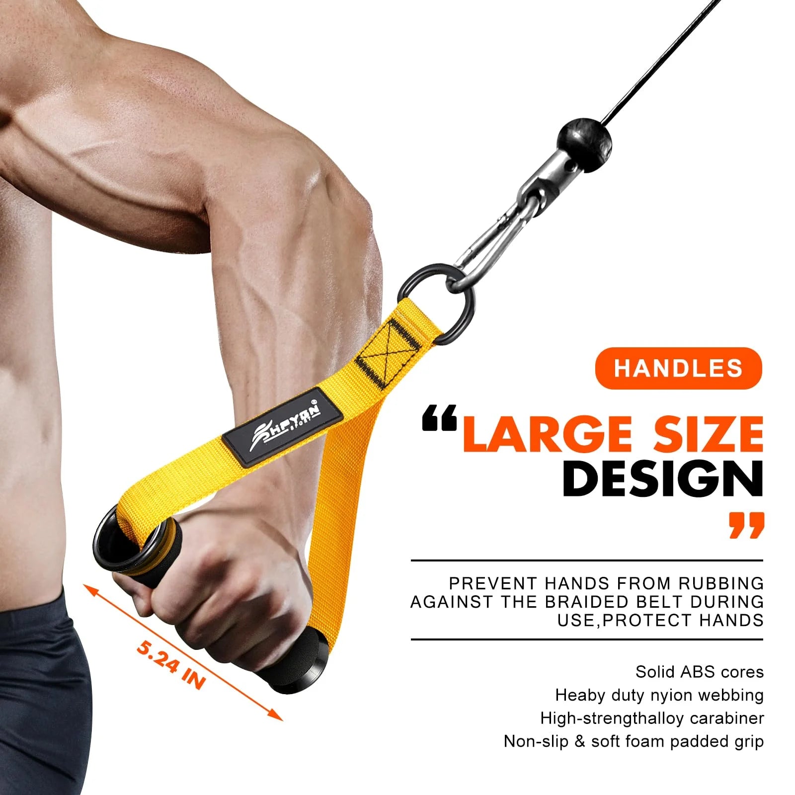 Gym Exercise Handles, Replacement Handle Attachments, Resistance Band and Strength Trainer for Pilates, Yoga, Strength Trainer, Pull down Home Gym