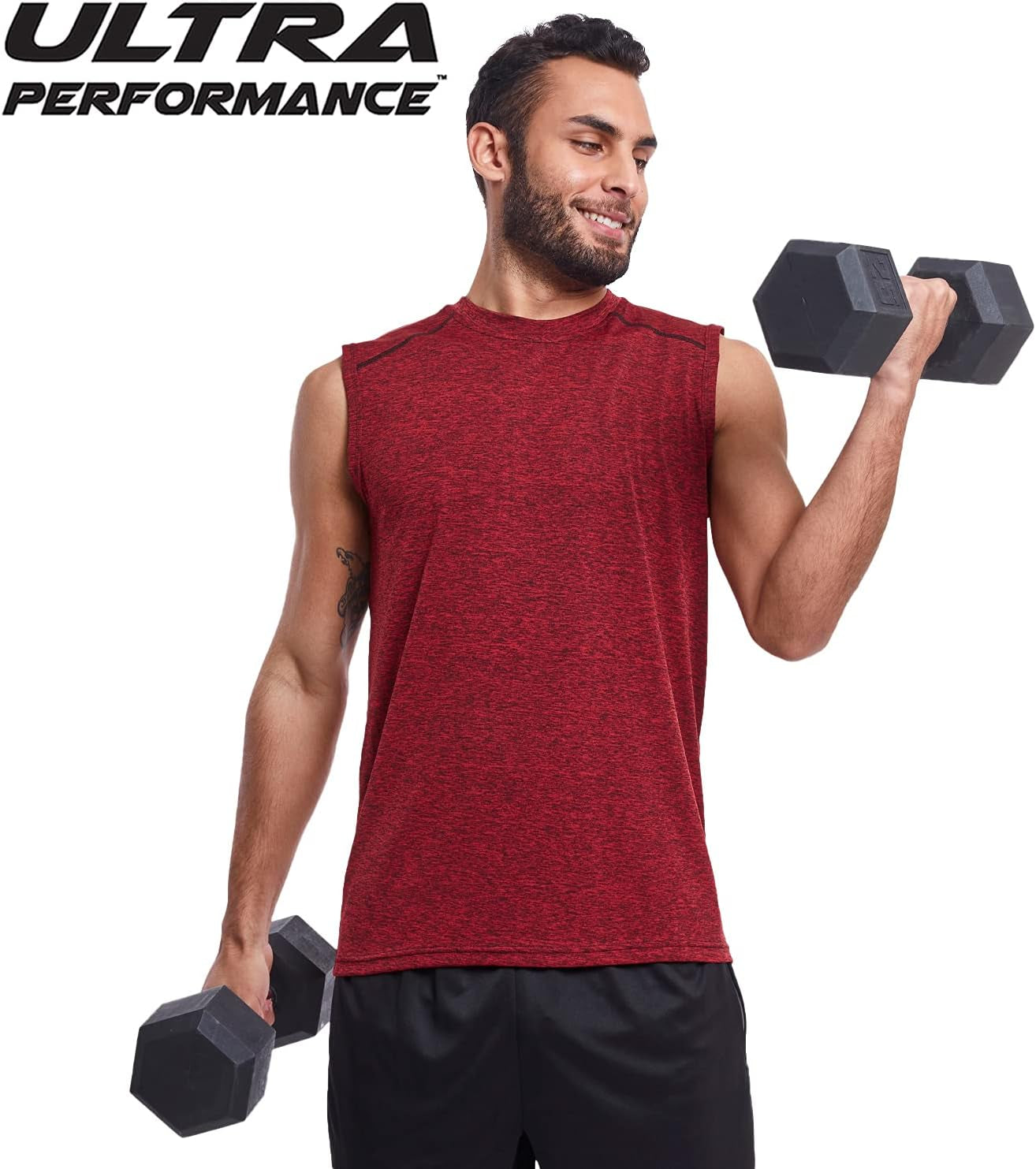 5 Pack Mens Dri Fit Sleeveless Muscle T Shirts Gym Workout Shirts for Men Pack