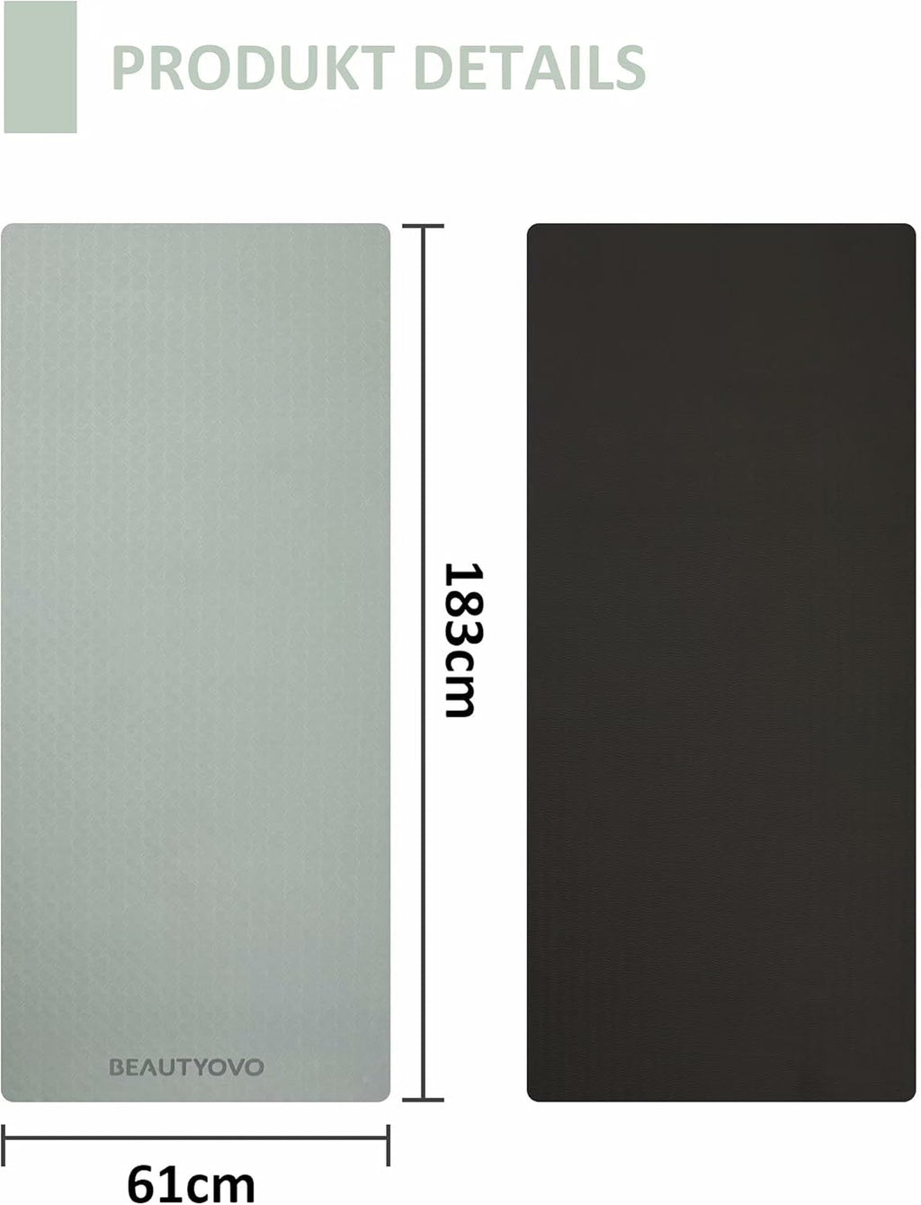 Yoga Mat with Strap, 1/3 Inch Extra Thick Yoga Mat Double-Sided Non Slip, Professional TPE Yoga Mats for Women Men, Workout Mat for Yoga, Pilates and Floor Exercises